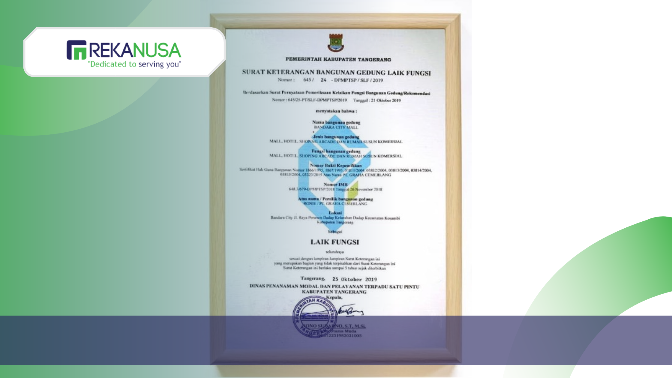 Contoh dokumen Sertifikat Laik Fungsi (SLF)
