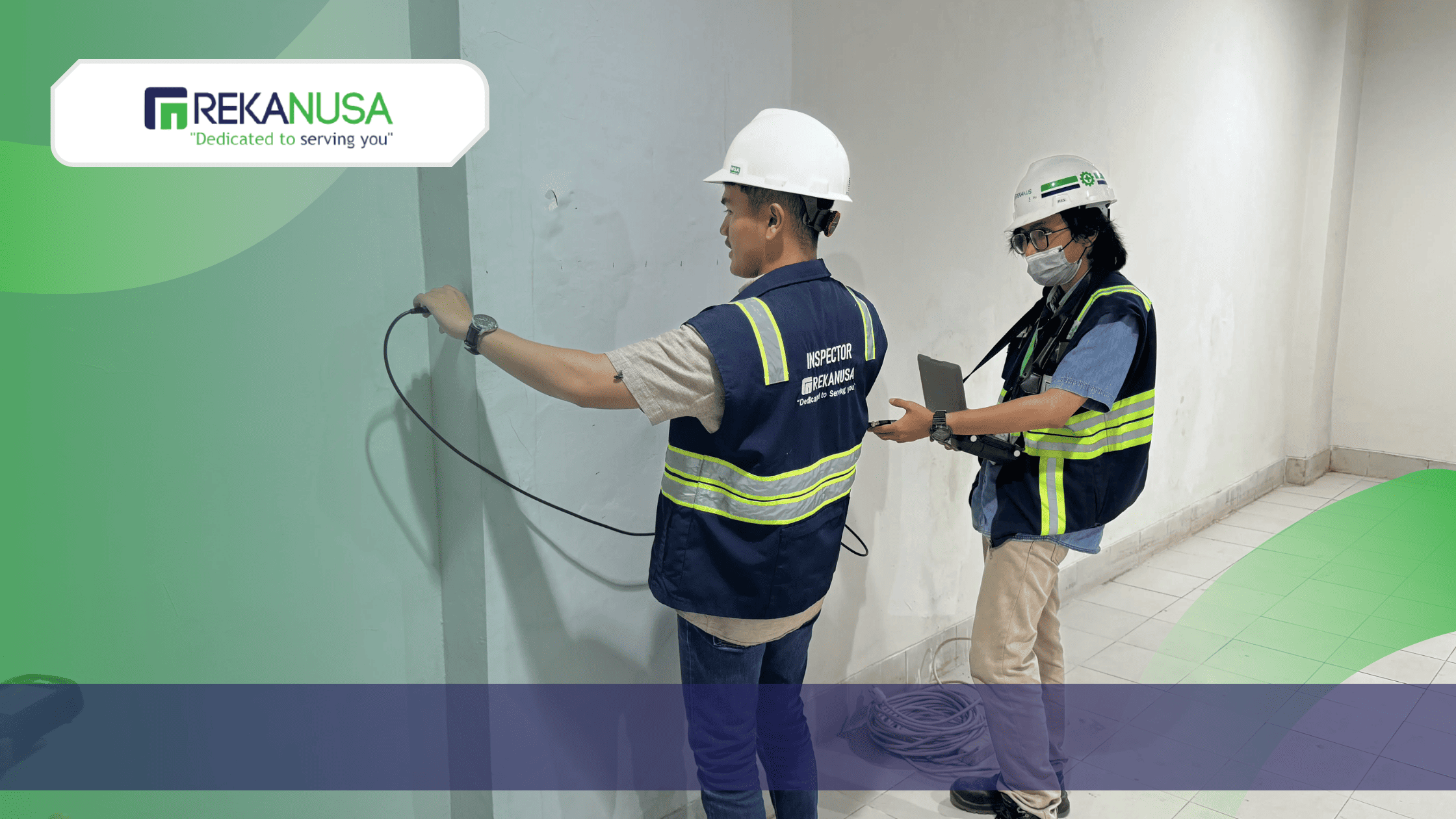 Pengujian NDT (Non-Destructive Test) menggunakan metode UPV (Ultrasonic Pulse Velocity) untuk mendeteksi kepadatan beton.